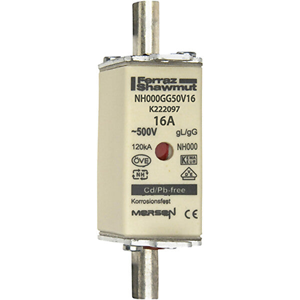Mersen NH-Sicherungseinsatz SF Gr.000 gG 16A/500VKM NH000GG50V16